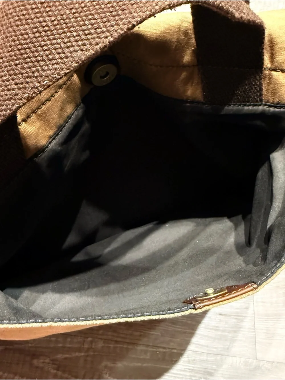 Fossil Buckner Messenger Bag Brown Waxed Canvas Leather Laptop Crossbody